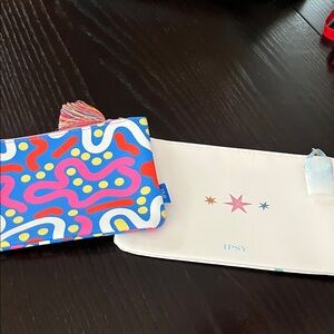 NWT 2 Ipsy Pouch’s with Colorful Design and Tassel
